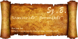 Szaniszló Bereniké névjegykártya